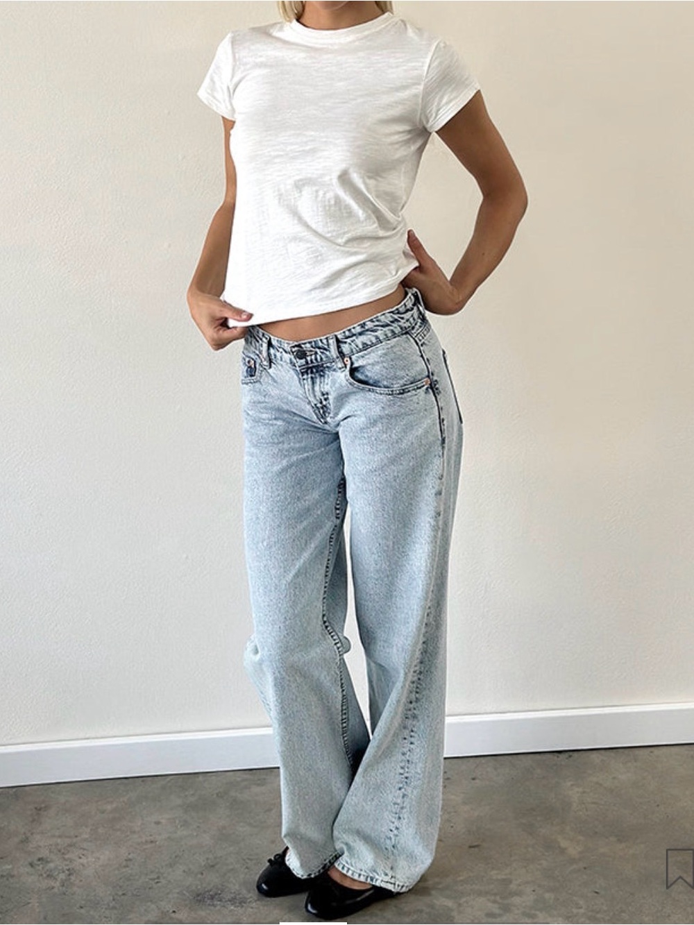 Motel Rocks Light Blue Wide-Leg High-Rise Jeans